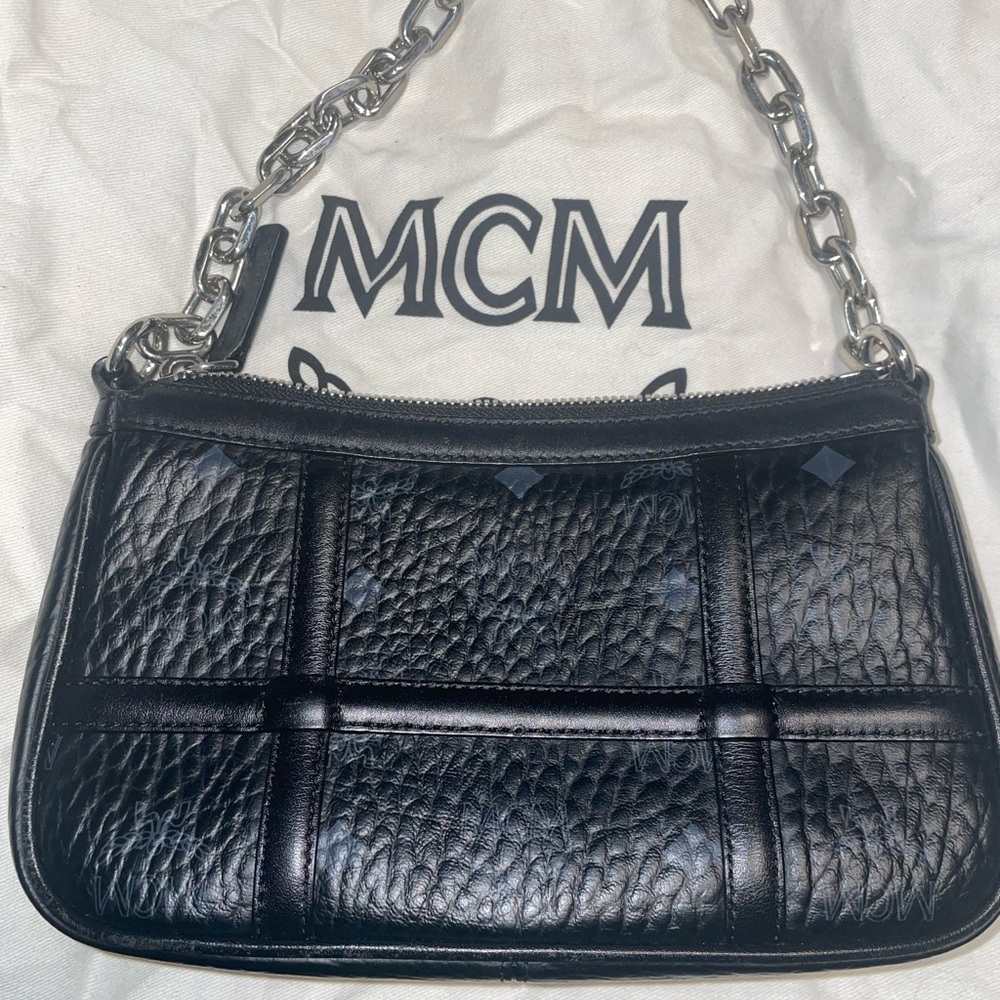 MCM Monogram Shoulder Bag with Chain Strap